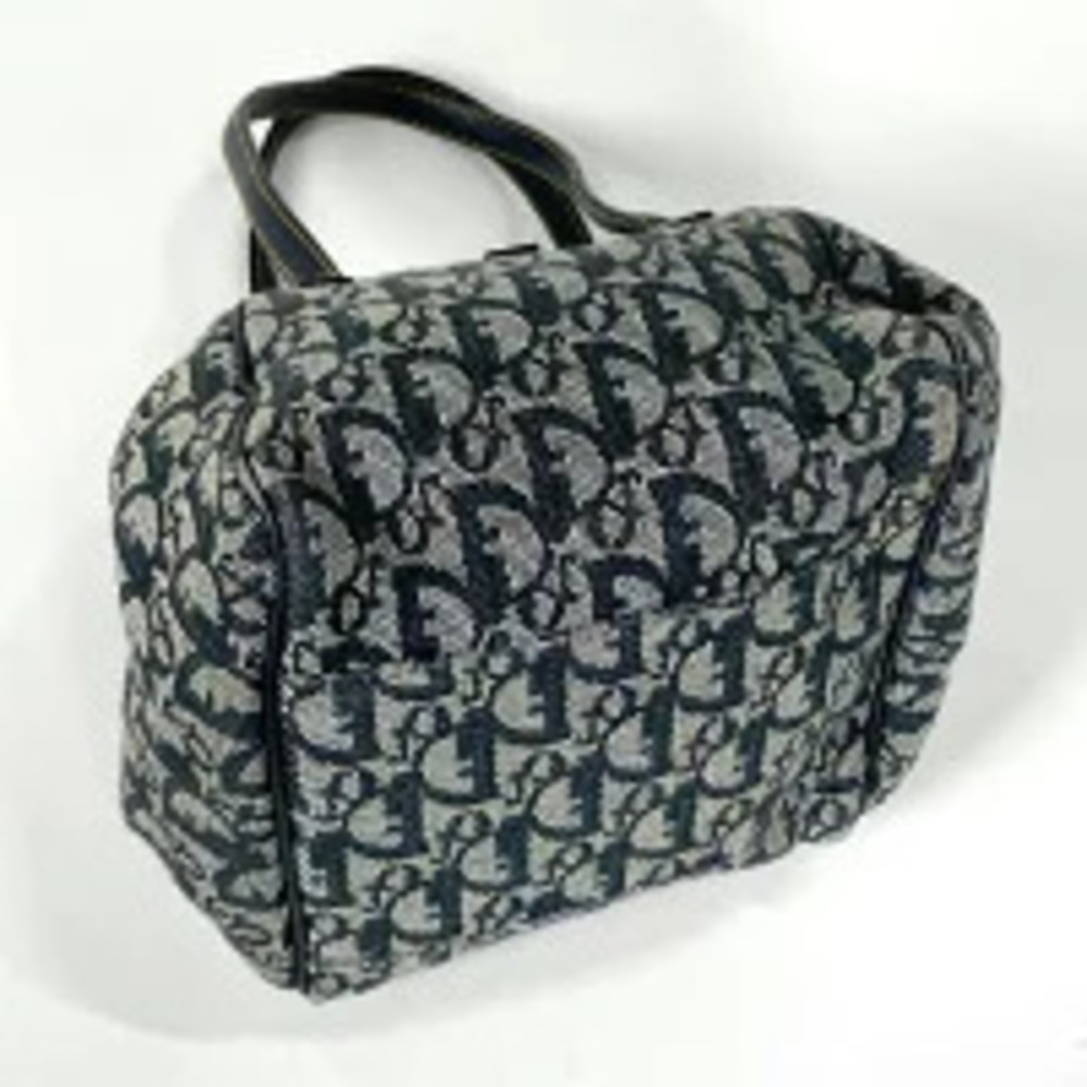 Dior handbag Blue Christian canvas Navy Trotter Blue